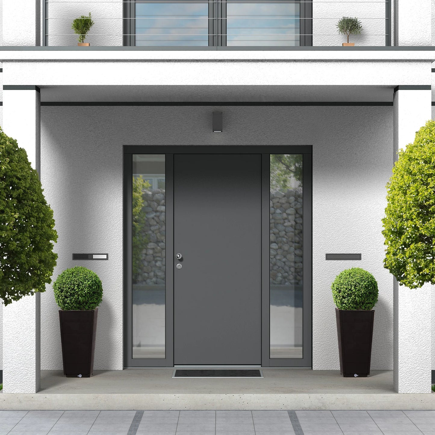 2 Pack Outdoor Tall Plastic Planter Set, Large Flower Pots , Durable Plant Pots for Porch0 Entryway Patio Yard Garden