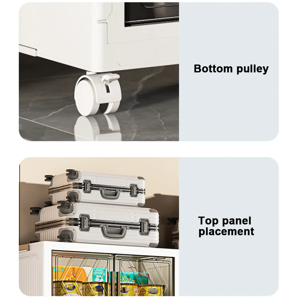 AlloetCN 4 Tier Stackable Storage Bins With Lids And Wheels