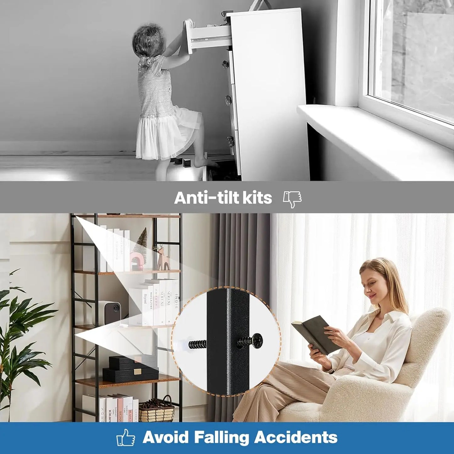 Modern Minimalist 5 Tier Bookshelf For Living Room And Office