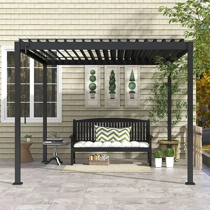 10' x 10' Louvered Pergola,Modern Style with Adjustable Louvers for Outdoor Roof,Garden, Easy Assembly, Durable,Louvered Pergola