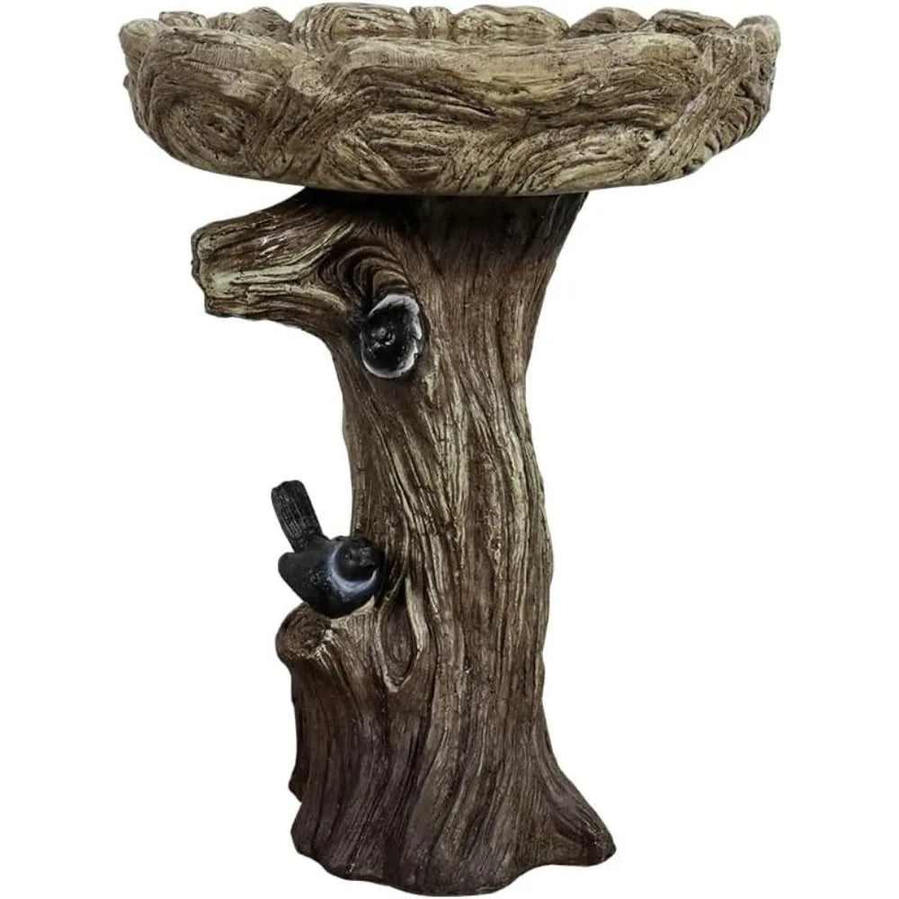 Fibre Reinforced Concrete Bird Bath With Birds For Garden Patio