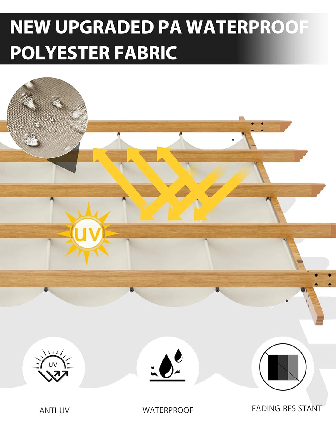 10X10FT 10X13FT Outdoor Pergola With Retractable Canopy,  Faux Wood Grain Metal Patio Gazebo, Modern Yard Pergola Shelter