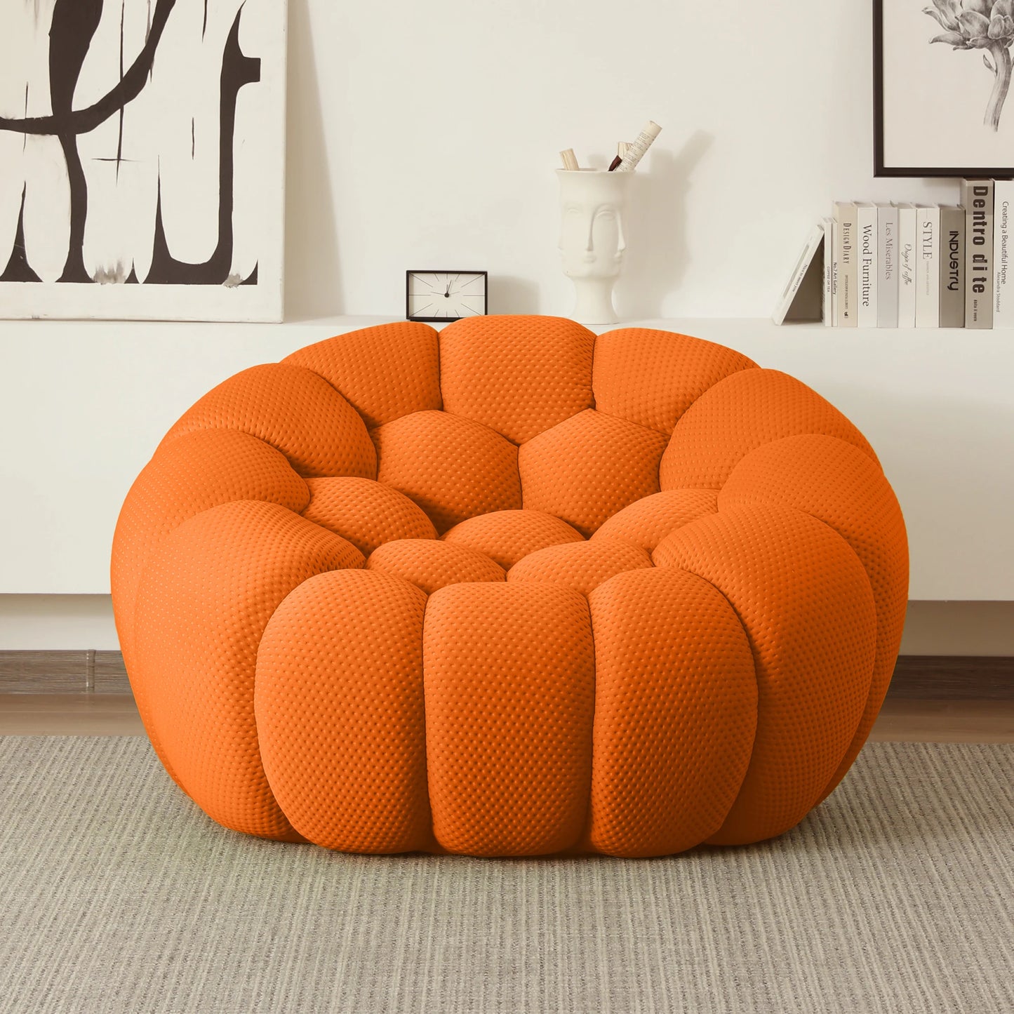 Sdorens Boneless Bubble Couch Chair Modern Curved Living Room Sofa