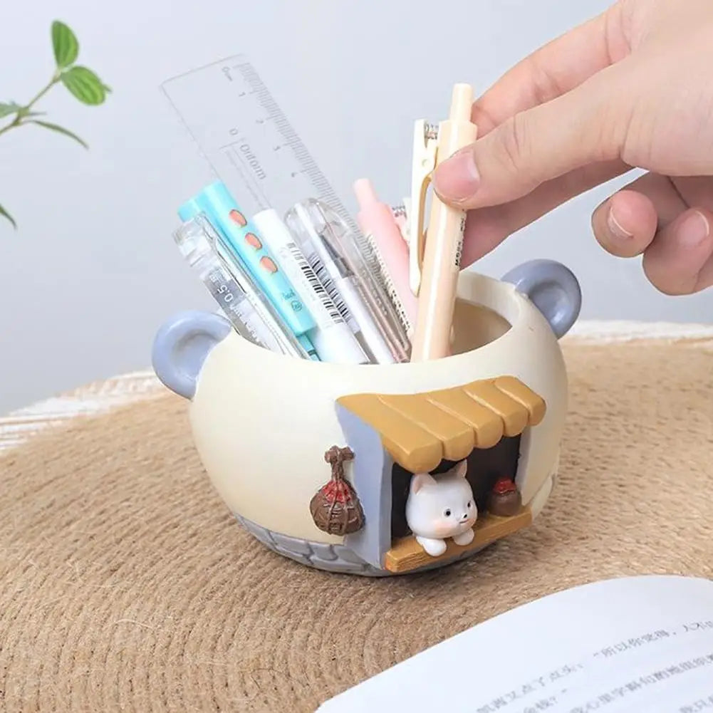 Cute Kitty Fox Resin Succulent Plant Pot For Desk Decor