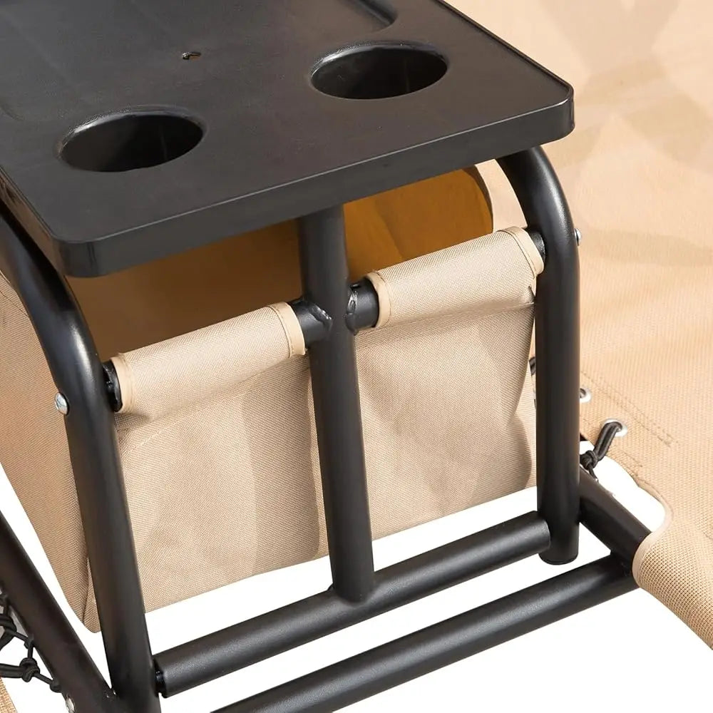 General Outdoor 2 Seater Patio Swing with Canopy Cup Holder