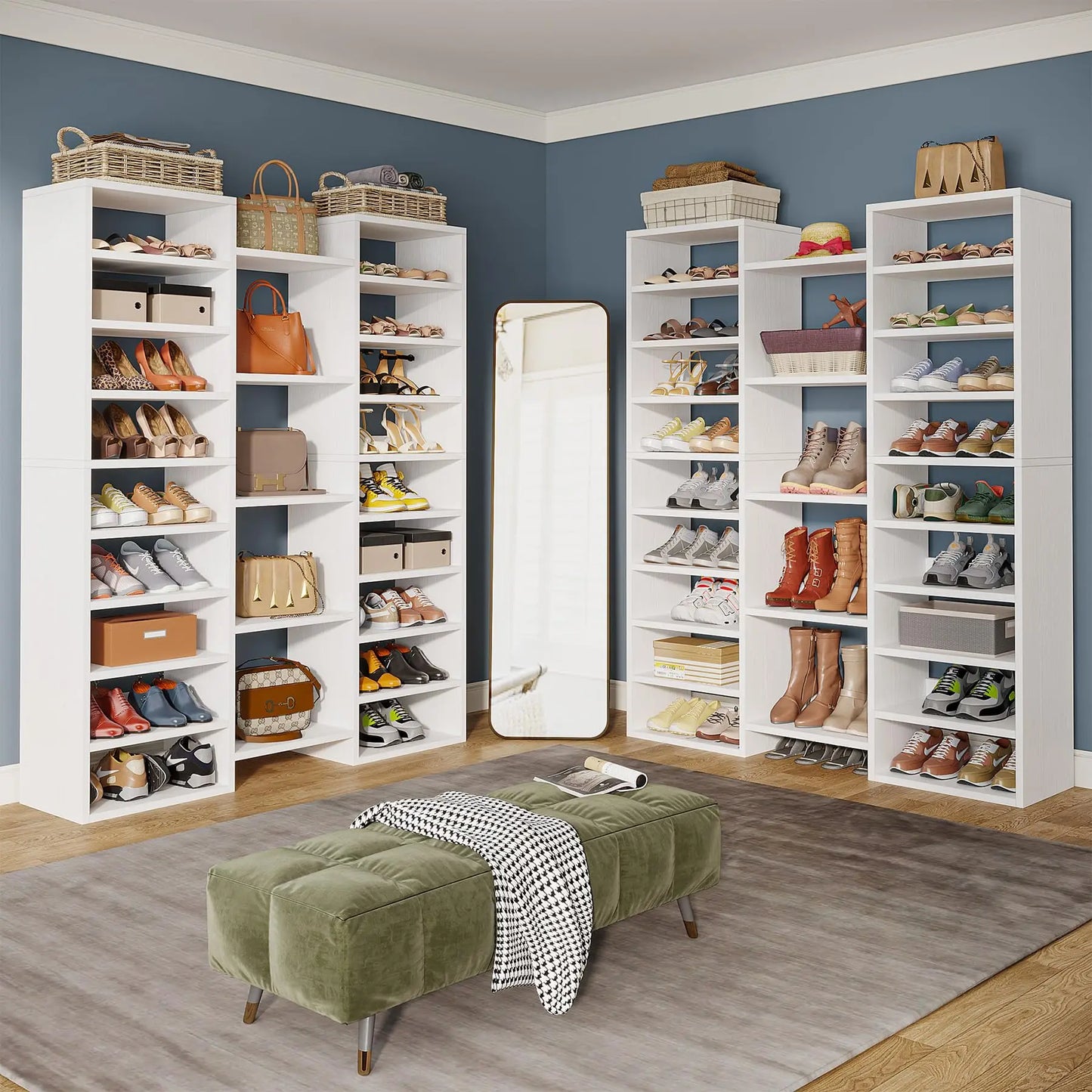 14 Tier Freestanding Wooden Shoe Rack For Ample Shoe Storage