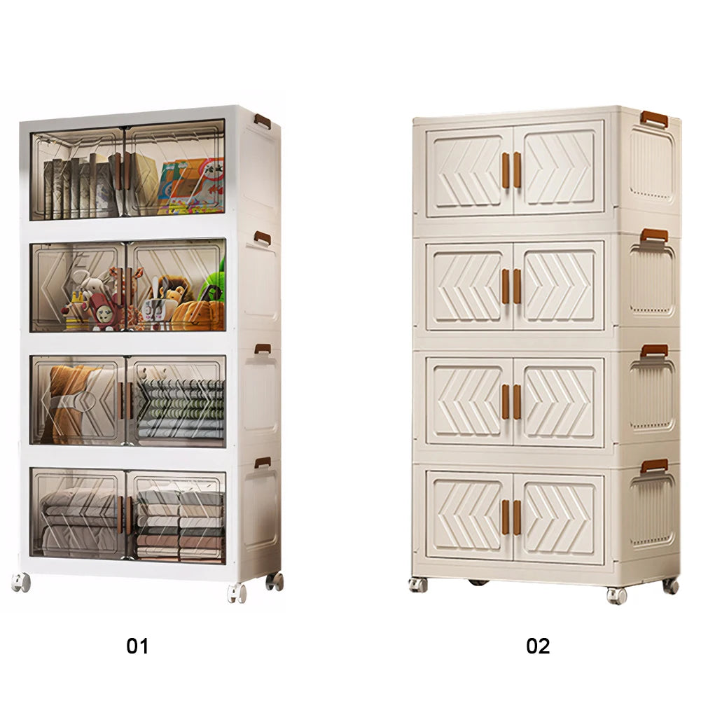 AlloetCN 4 Tier Stackable Storage Bins With Lids And Wheels