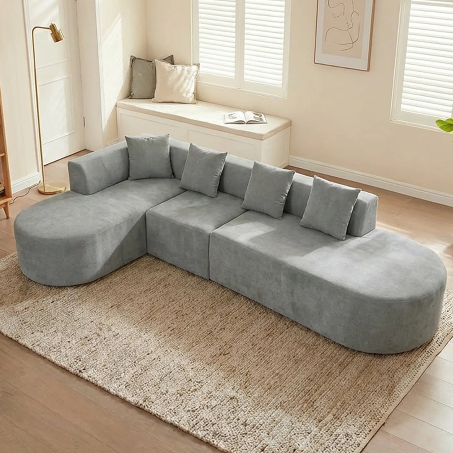 L Shaped Oversized Modular Sectional Sofa For Living Room