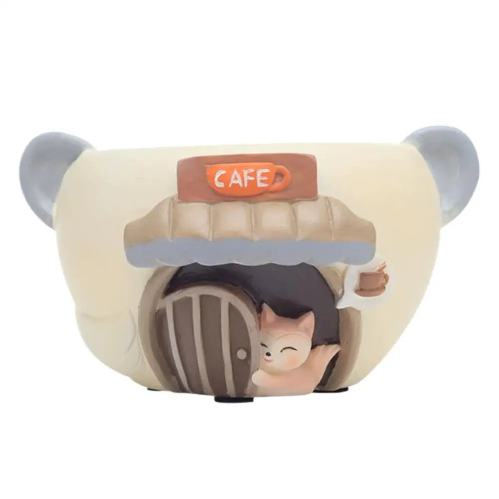 Cute Kitty Fox Resin Succulent Plant Pot For Desk Decor