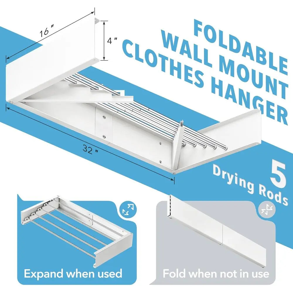 Clothes Drying Rack Wall Mounted 32 Laundry Drying Rack Wall Mount
