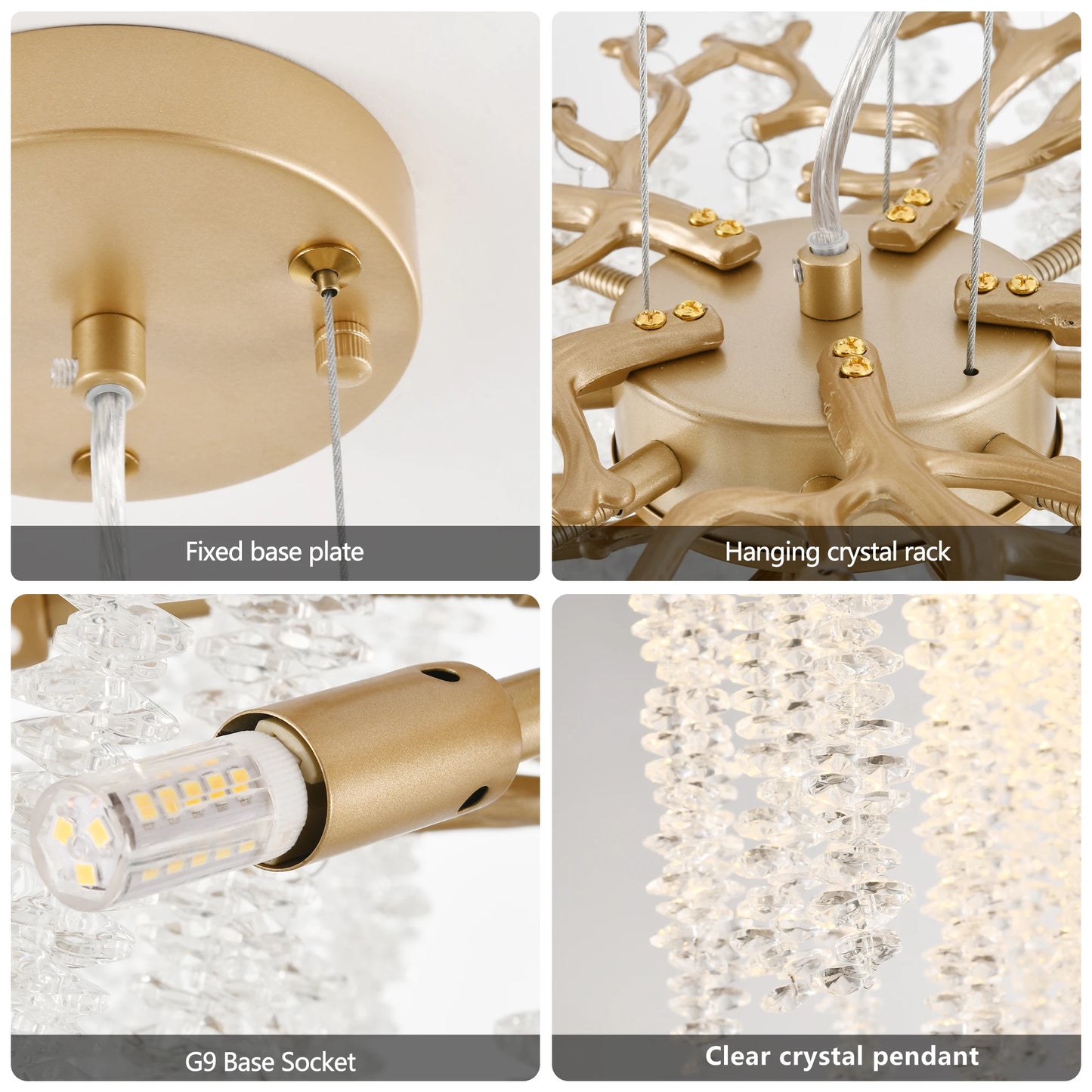 Modern Pendant Light With Cascading Crystal Strands Bulb Not Included