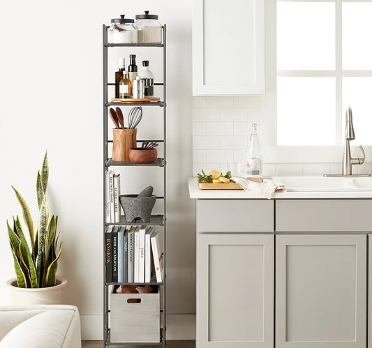 Iron Folding Tower Storage Rack Space Saving Organizer