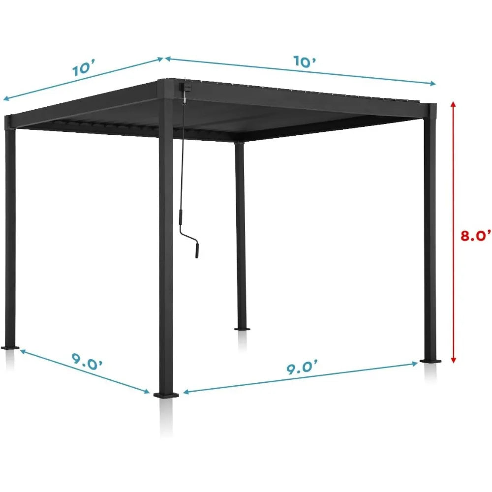 10' x 10' Louvered Pergola,Modern Style with Adjustable Louvers for Outdoor Roof,Garden, Easy Assembly, Durable,Louvered Pergola