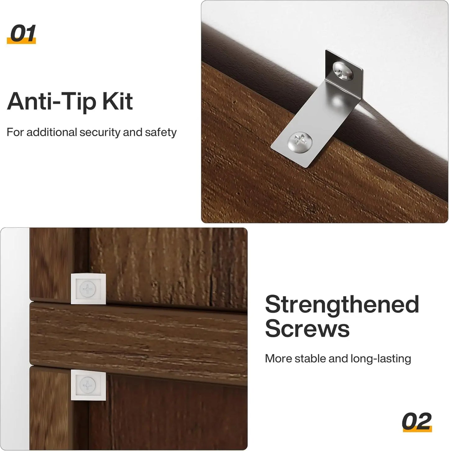 5-Tier Farmhouse Arched Bookshelf With Open Shelves