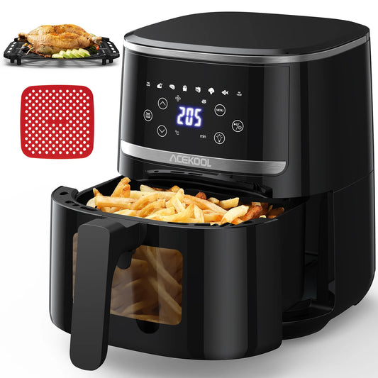 Acekool Air Fryer Toaster Oven Combo With 8 Presets And Visible Window