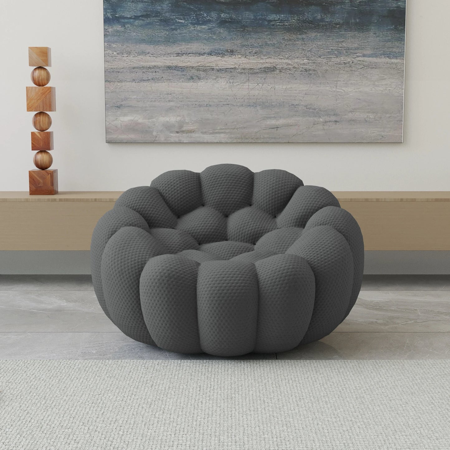 Sdorens Boneless Bubble Couch Chair Modern Curved Living Room Sofa