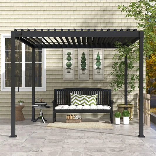 10' x 10' Louvered Pergola,Modern Style with Adjustable Louvers for Outdoor Roof,Garden, Easy Assembly, Durable,Louvered Pergola