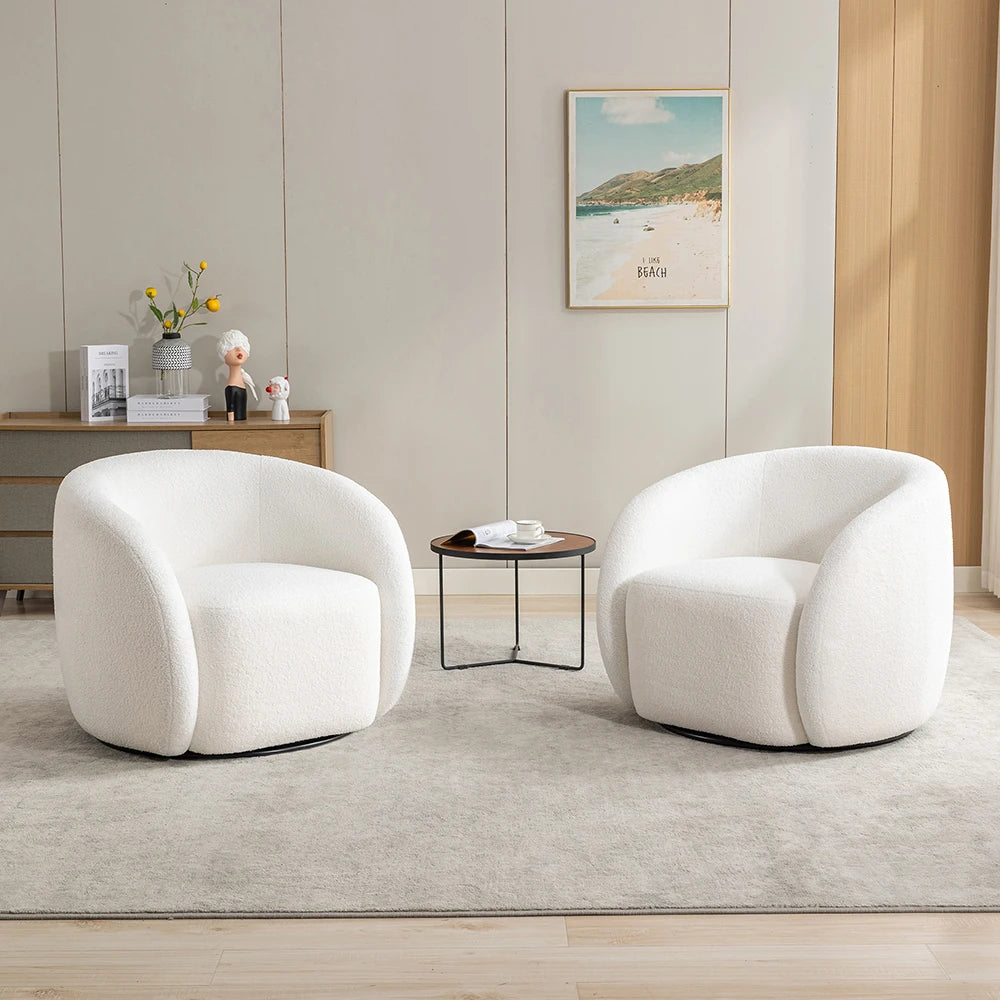 SEYNAR Modern Velvet 360 Degree Swivel Armchairs Set of 2
