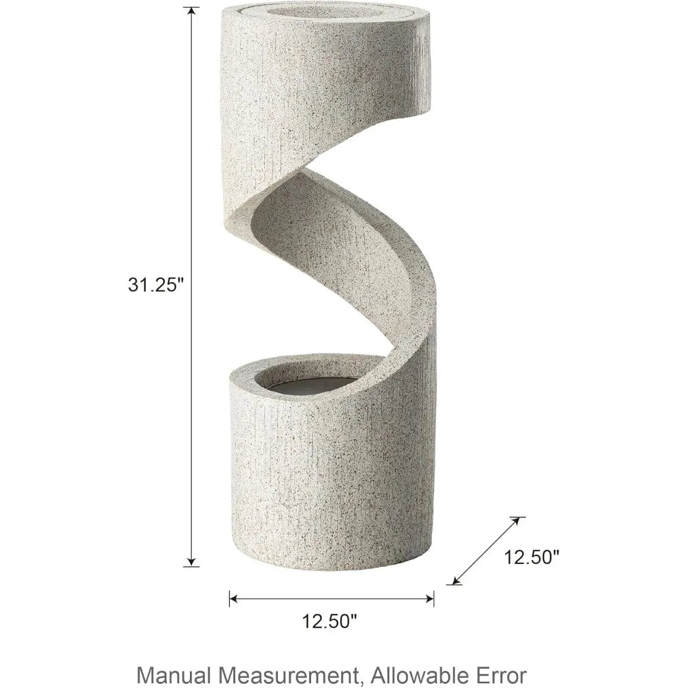 DAFIFY Tiered Outdoor Water Fountain With LED Lighting Resin