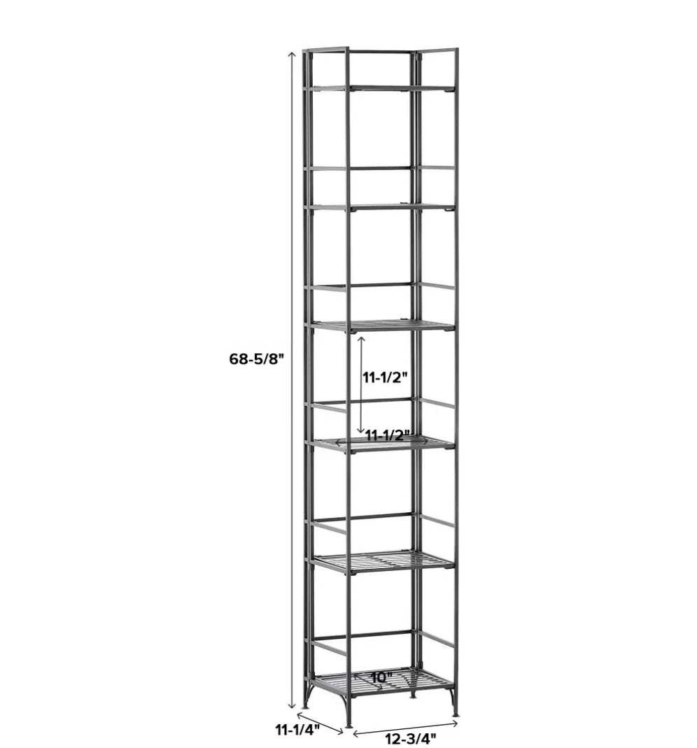 Iron Folding Tower Storage Rack Space Saving Organizer
