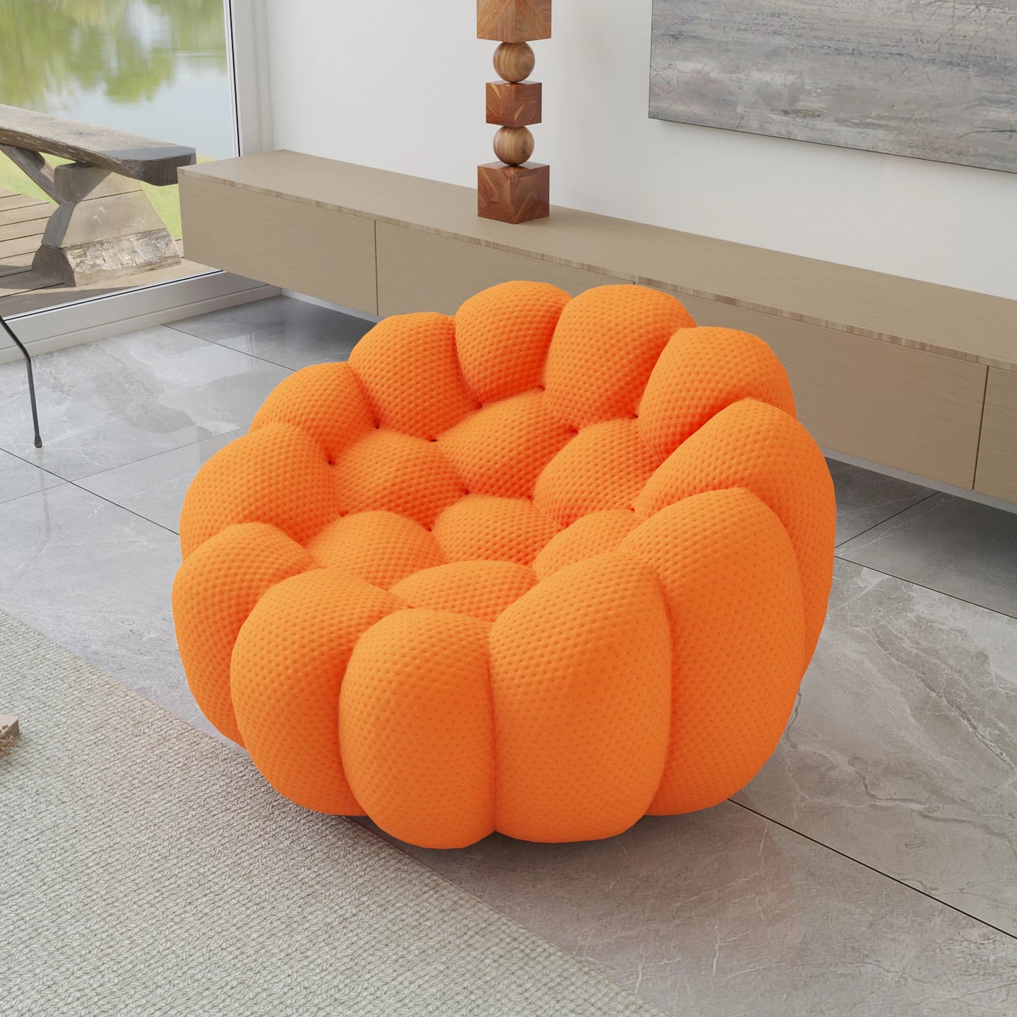 Sdorens Boneless Bubble Couch Chair Modern Curved Living Room Sofa