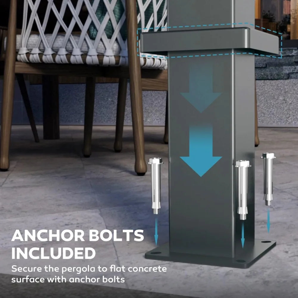 10' x 10' Louvered Pergola,Modern Style with Adjustable Louvers for Outdoor Roof,Garden, Easy Assembly, Durable,Louvered Pergola