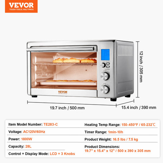 VEVOR 10 In 1 Convection Oven Multifunctional Countertop 1800W