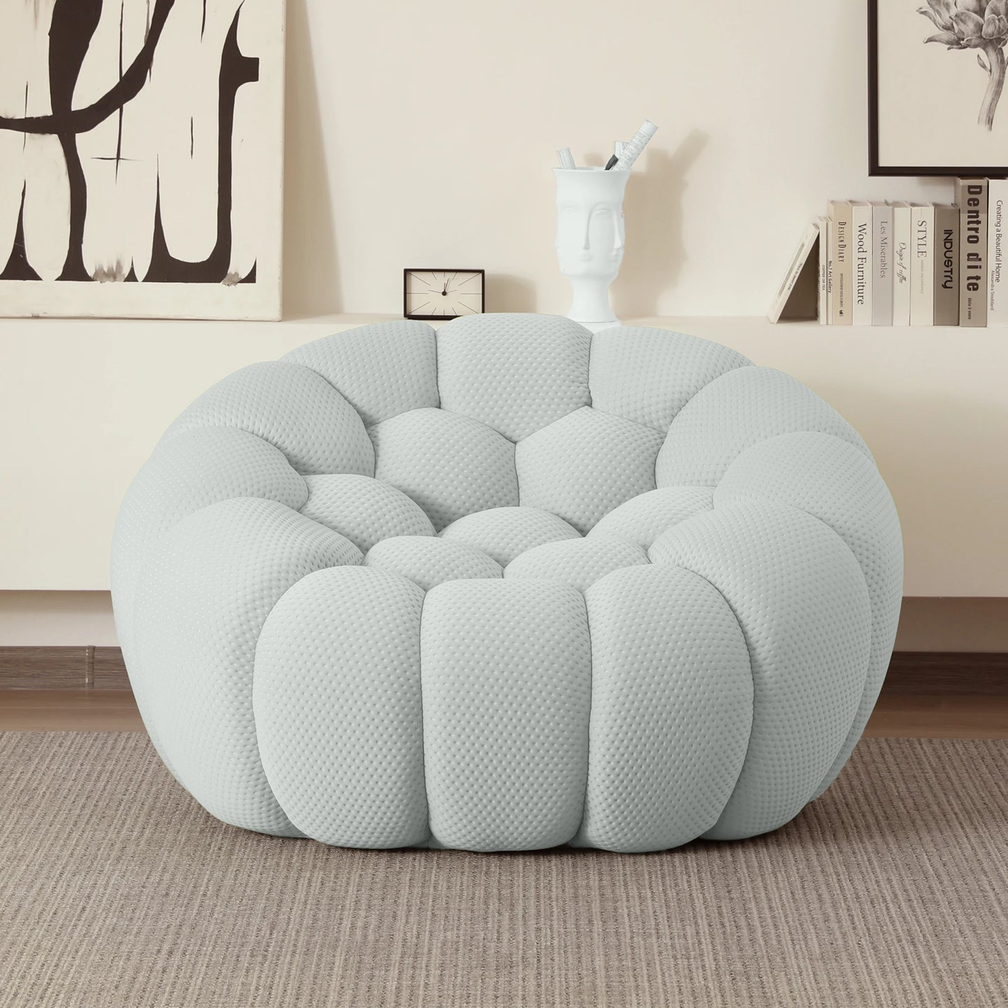 Sdorens Boneless Bubble Couch Chair Modern Curved Living Room Sofa