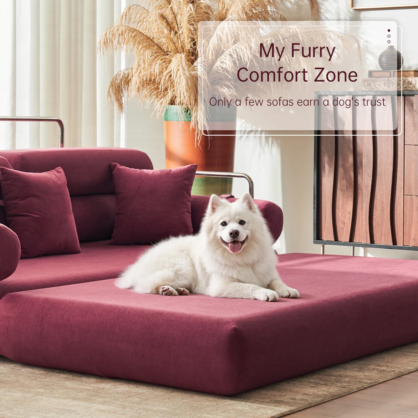 Convertible Sleeper Sofa Floor Folding Bed With Rounded Arm Supports