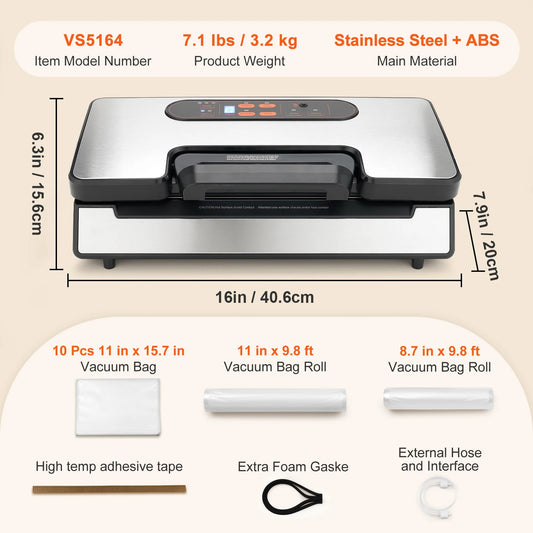 SucceBuy Vacuum Sealer Machine 130W With Free 10 Vacuum Bags