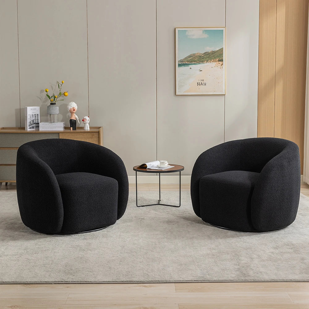 SEYNAR Modern Velvet 360 Degree Swivel Armchairs Set of 2