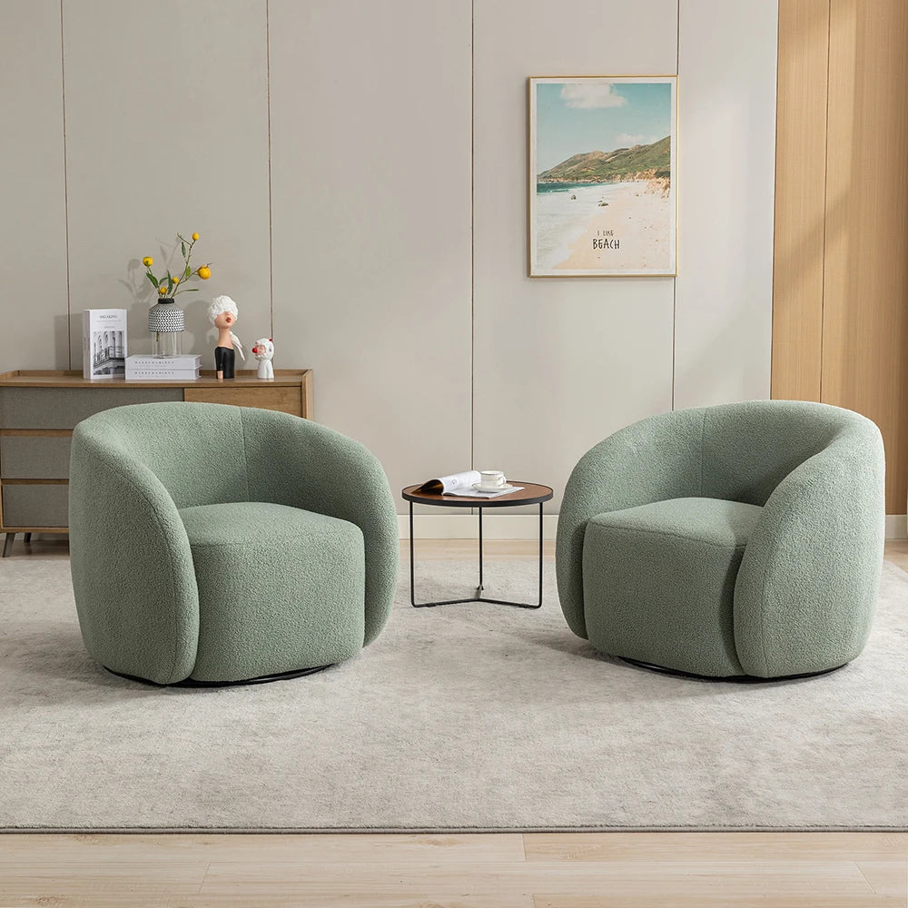 SEYNAR Modern Velvet 360 Degree Swivel Armchairs Set of 2