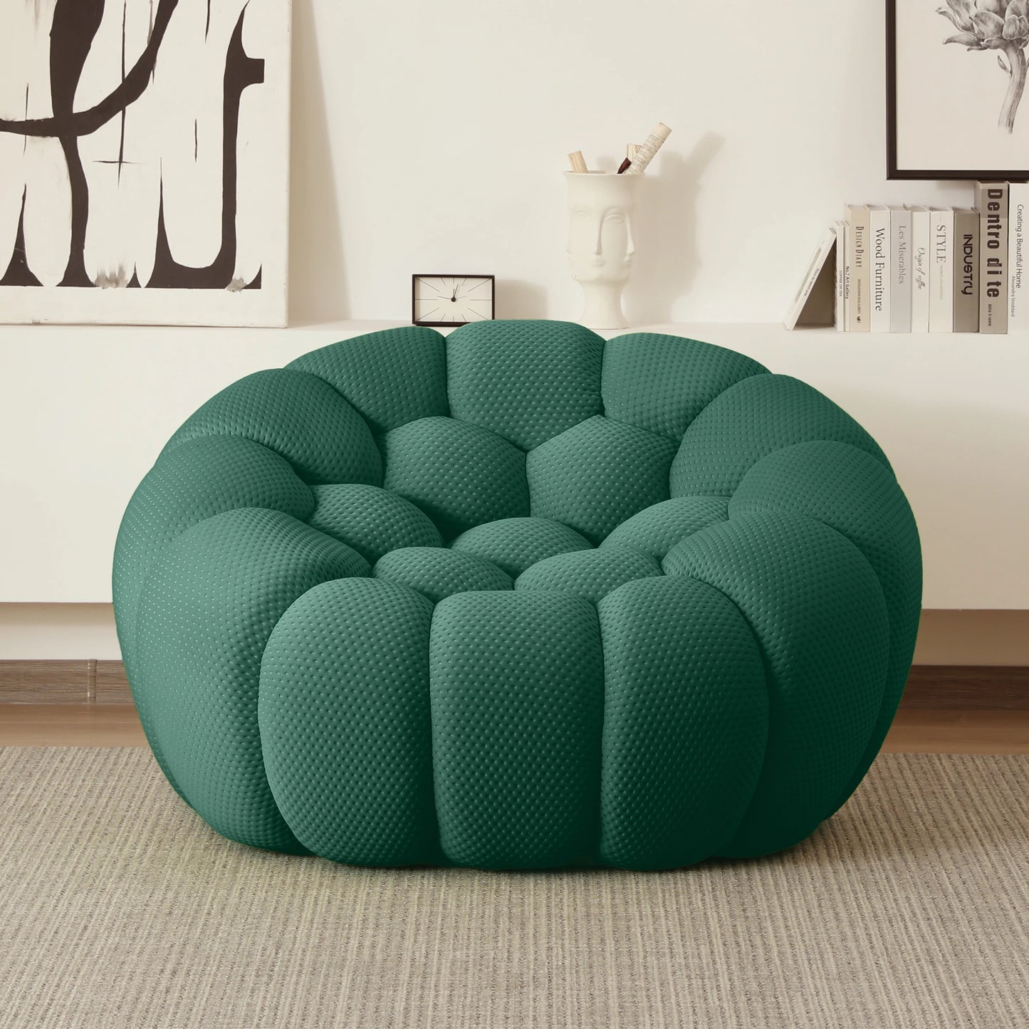 Sdorens Boneless Bubble Couch Chair Modern Curved Living Room Sofa