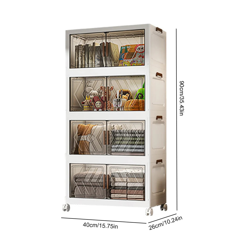 AlloetCN 4 Tier Stackable Storage Bins With Lids And Wheels