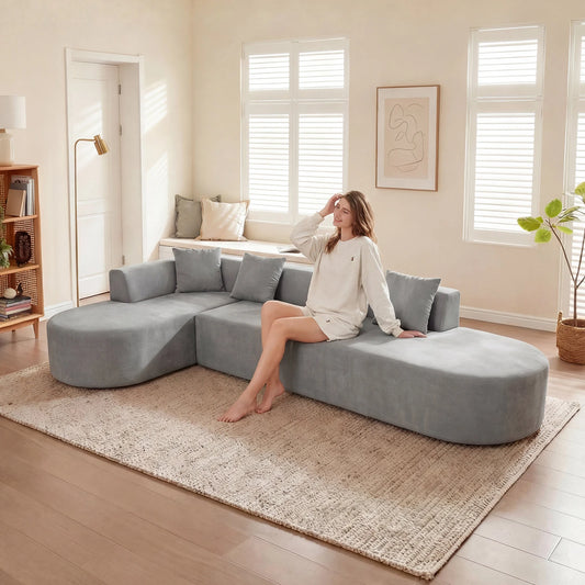 L Shaped Oversized Modular Sectional Sofa For Living Room