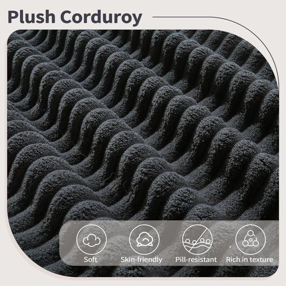 U Shaped Memory Foam Sectional Sofa With Corduroy Fabric