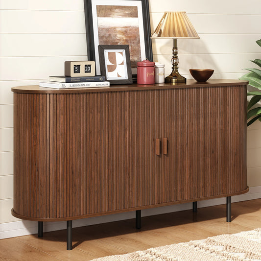 General Sideboard Buffet Cabinet With Adjustable Shelves Wood Fluted