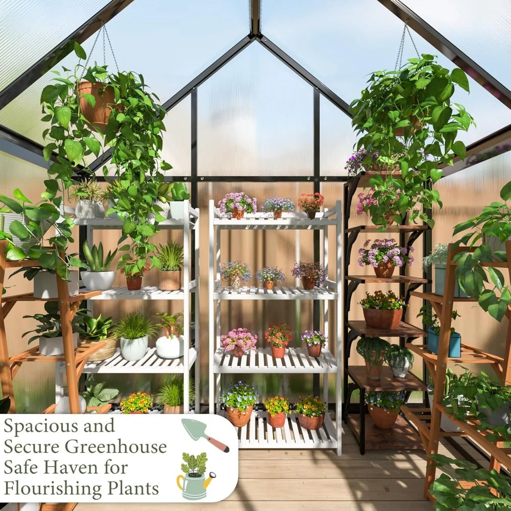 Greenhouse for Outdoors 4x6 FT, Polycarbonate Green House with Roof Vent and Quick Setup Structure, Aluminum Greenhouse