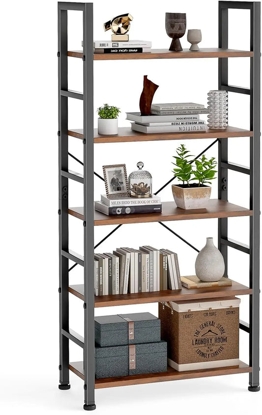 Modern Minimalist 5 Tier Bookshelf For Living Room And Office
